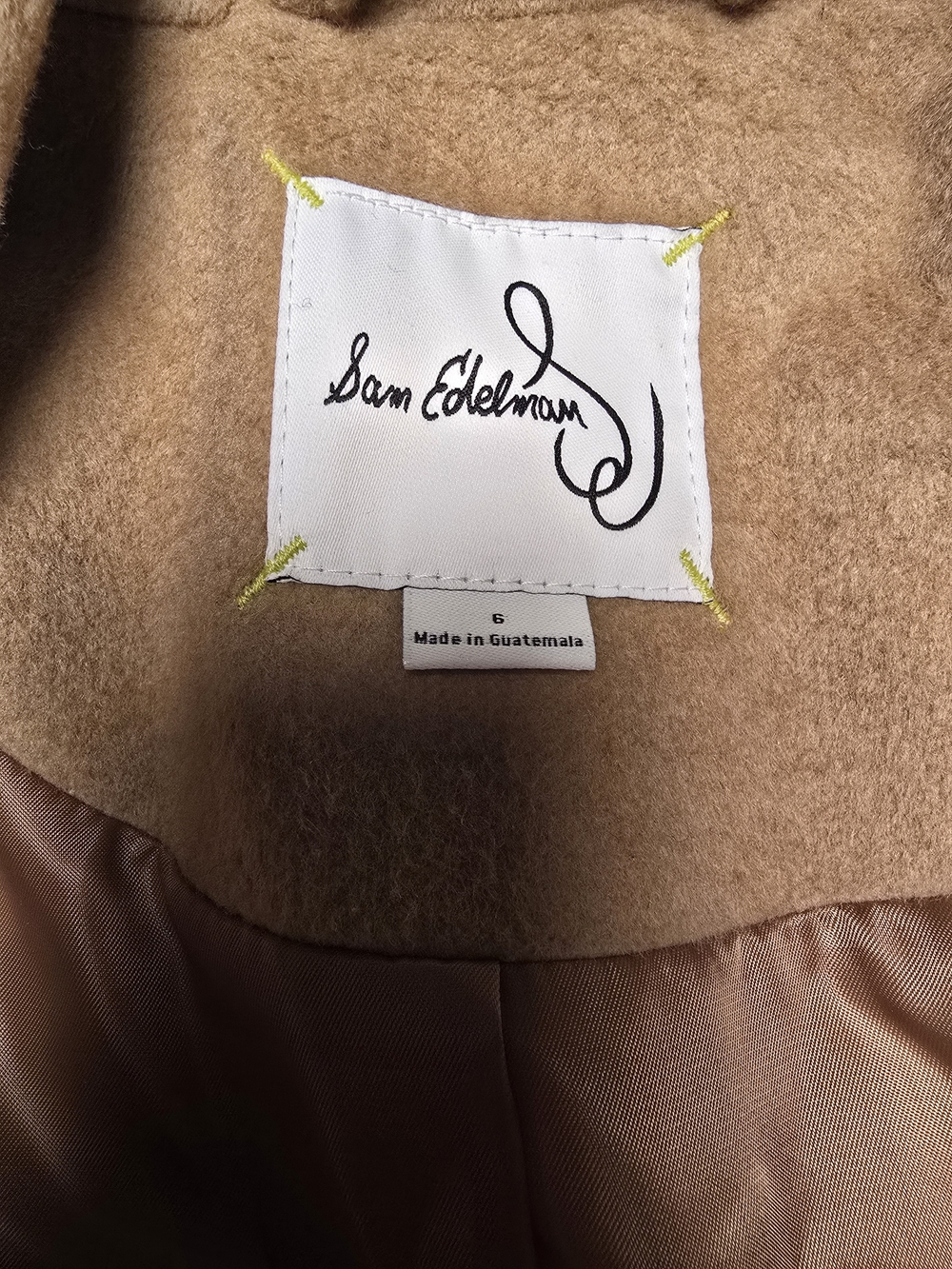 Sam Edelman Women's Longline Camel Wrap Coat - Picture 3 of 5